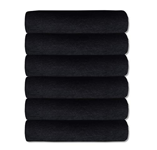 A & B TRADERS Guest Towels Packs 100% Egyptian Cotton 30cm x 50cm Soft Quick Dry (Black, 6) - Gym Store | Gym Equipment | Home Gym Equipment | Gym Clothing