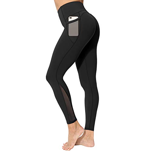 neppein Yoga Pants with Pockets,High Waist Tummy Control Stretch Gym Workout Running Leggings,Fitness Sports Tights for Women