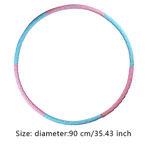 Athemeet Hula Fitness Hoop, Weighted Exercise Hoops 6 Segments Kids Exercise Fitness Hoop Adjustable Weight Ring Gift for Beginners Professionals