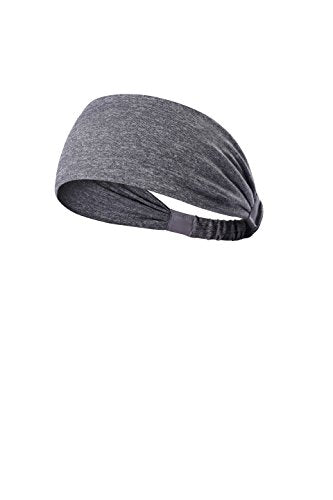 3PACK Women Lightweight Sport Headband , KEREITH No-slip Sweat Band for Men- Stretchy Hair Bands Headwear - Best for Running Cycling Hot Yoga and Athletic Workouts (grey, dark grey, navy)