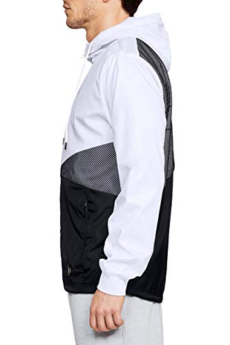 Under Armour Men's Unstoppable Windbreaker Warm-up Top, White/Black/Black (101), X-Large
