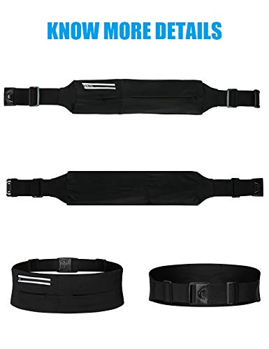 Gisdanchz Running Belt For Women And Men Phone Holder Key Pouch Belt Bag Running Waist Packs Gifts For Moms Running Accessories Walking And Jogging Plus Size Fanny Pack Gym Money Belt Black