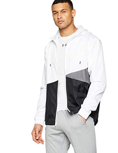 Under Armour Men's Unstoppable Windbreaker Warm-up Top, White/Black/Black (101), X-Large