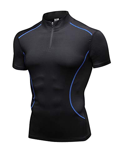 Aden Men's Turtleneck Compression Short Sleeve Tops Cool Dry Base Layer Workout T-Shirts - Gym Store | Gym Equipment | Home Gym Equipment | Gym Clothing