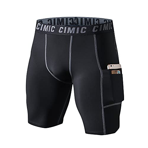frueo 3 Pack Mens Compression Shorts Quick Dry Running Shorts for Men with Phone Pocket Activewear Shorts for Training Riding Gym(0409) 3Black-S