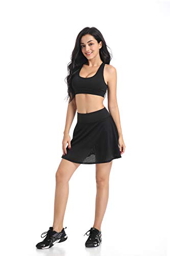 EAST HONG Women's Pocket Tennis Skirts Sports Running Skirts Golf Skorts with Inner Shorts (176-32-1, L)