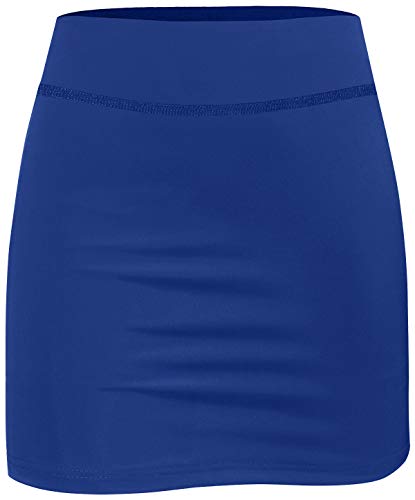 BLEVONH Women Tennis Skirts Inner Shorts Elastic Sports Golf Skorts with Pockets - blue - Medium