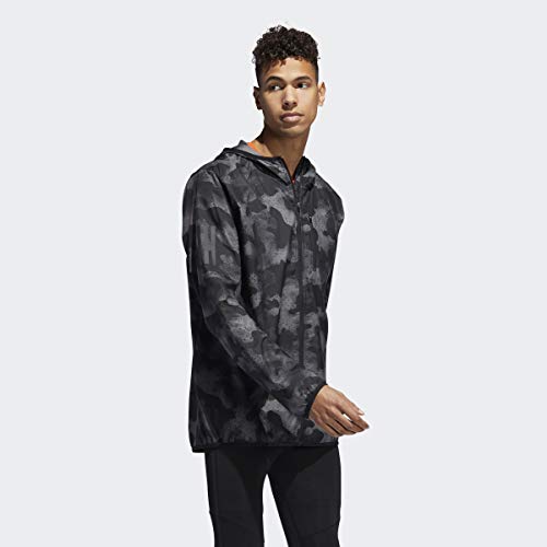 adidas Men's Own the Run Camouflage Running Jacket, Grey/Grey/Black, Large