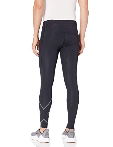 2XU Men's Light Speed Compression Tights, Black/Black Reflective, L