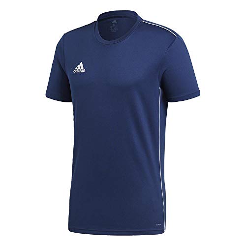 adidas Men Core 18 Training Short Sleeve Jersey - Dark Blue/White, M