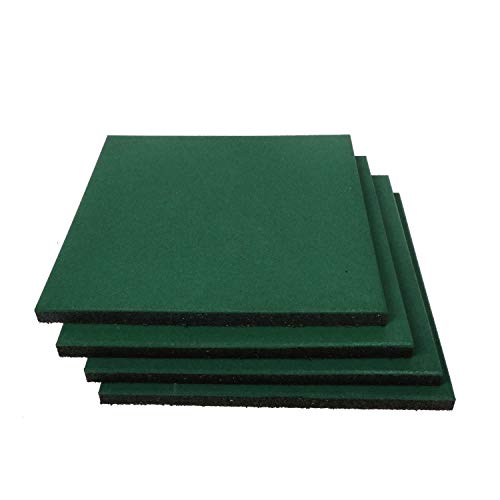 uyoyous Rubber Gym Mat- 4PCs 50 x 50cm, 30 mm Thick Children’s Play Tiles Protective Flooring Set for Outdoor Sports Exercise, School Playground, Factory
