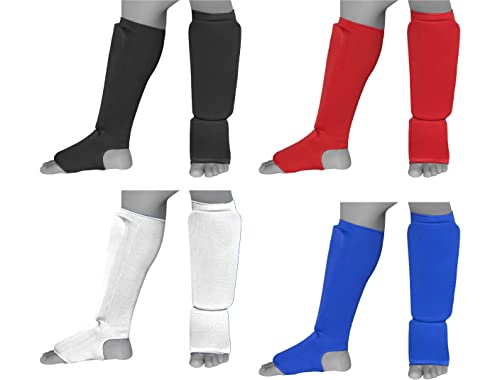 Shin Guards - Ideal Fit and Padding | shin Protection for Kicks in Kickboxing, MMA, Muay Thai and Other Combat Sports (M, Black)