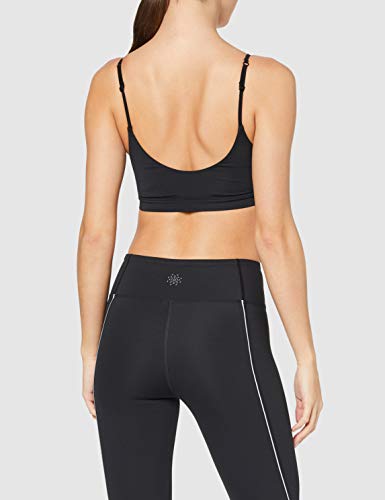 Amazon Brand - AURIQUE Women's Low Impact Twist Knot Cut Out Sports Bra, Black (Black), S, Label:S