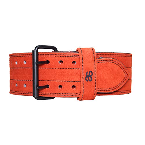 AAYLANS Leather 10MM Powerlifting Belt for Men & Women Lower Back Support for Weightlifting (RED, Medium)