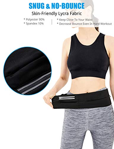 Gisdanchz Running Belt For Women And Men Phone Holder Key Pouch Belt Bag Running Waist Packs Gifts For Moms Running Accessories Walking And Jogging Plus Size Fanny Pack Gym Money Belt Black