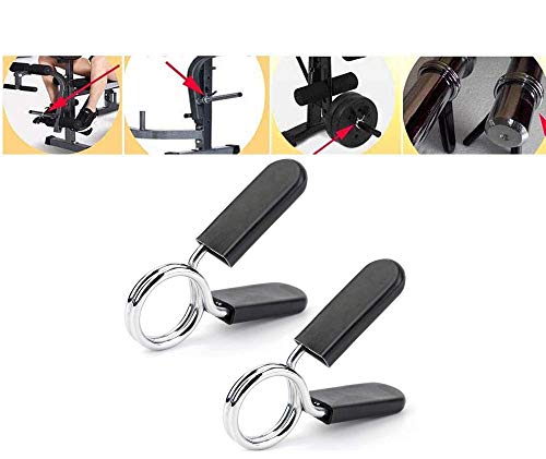 2 Pack Barbell Spring Collar Clips (25mm, 28mm, 30mm & 50mm), Exercise Collars Dumbbell Clamps for Olympic Bars Weight Gym Fitness Training Dumbbells,Soft Plastic Handles,High Grade Steel
