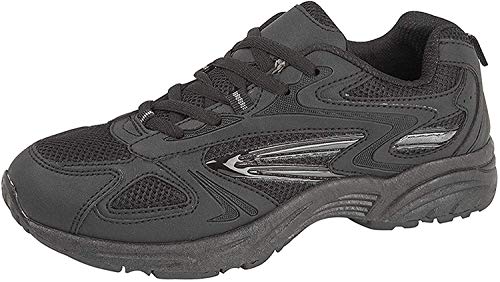 Mens Trainers Lace Up Casual Running Walking Gym Sports Shoes Size - Black - UK 12