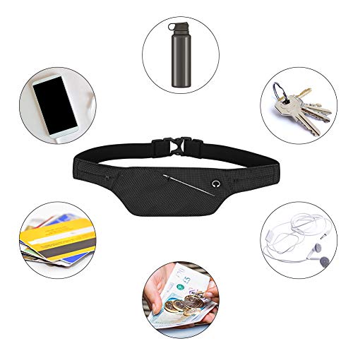 Sibosen Running Belt with Water Bottle Holder Waterproof Bum Bag Multifunctional Sports Running Wasit Bag for Climbing Fitness Travel Outdoor Activities,Fit Credit Cards, ID, Keys, Phone (Black)