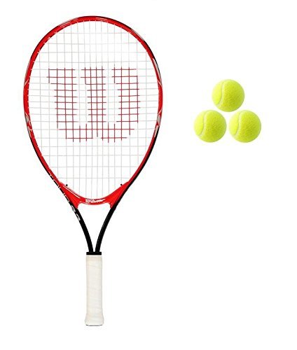 Wilson Tour Junior 19,21,23,25 Tennis Racket + 3 Balls Pink/Red Girls/Boys (19