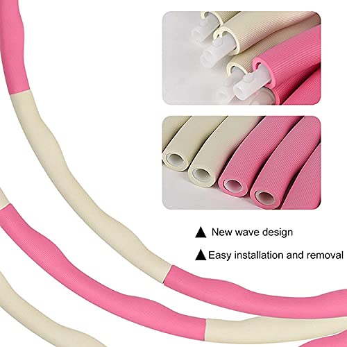 fitness hula hoops Weighted Hula Hoop, 8-section Detachable Fitness Hula Hoops, Hula Hoop for Weight Loss and Massage, for Adults Movement and Weight Loss Suitable with Mini Tape Measure Rope
