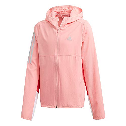 adidas Girls' OT RUN WB Jacket, Rosglo/Rojglo/Refsil, Size 170
