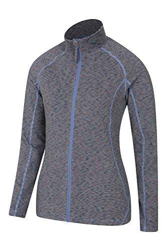 Mountain Warehouse Bend & Stretch Womens Full-Zip Midlayer - 2 Zipped Side Pockets, Warm & Cosy Jacket - Best for Outdoors, Gym, Travelling & Outdoors Navy 10