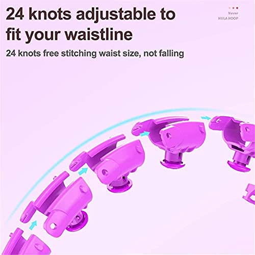 Fitness hula hoops,Weighted Exercise Hoop Smart Hula Hoop 24 Knots Adjustable Exercise Weighted Hula Hoop 2 In 2 Abdomen Fitness Weight Loss Massage Non-Fall Hula Hoops for Home Workout Weight Loss