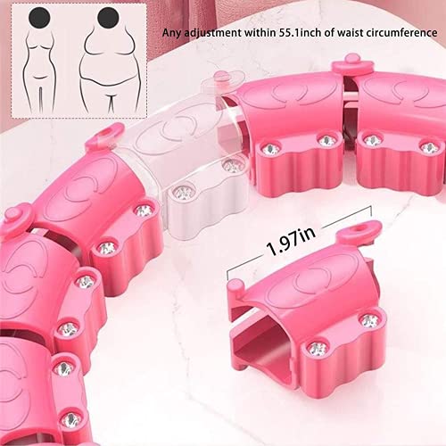 360 Degree Massage Smart Weighted Hula Hoops For Adults, Abdomen Fitness Aids Adjustable Detachable Knots Auto-Spinning Ball (12 Knots 23 inches (60cm))