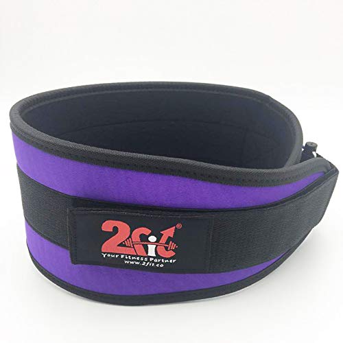 2Fit weightlifting belt for Men Neoprene Belt Back Support Fitness Strength Training Workout Exercise Back Pain Relief Gym Squad Pro Belts unisexºº (PURPLE, XXS)