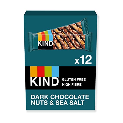 KIND Bars, Gluten Free Snack Bars, Dark Chocolate Nuts & Sea Salt, 12 Bars (Packaging May Vary) - Gym Store