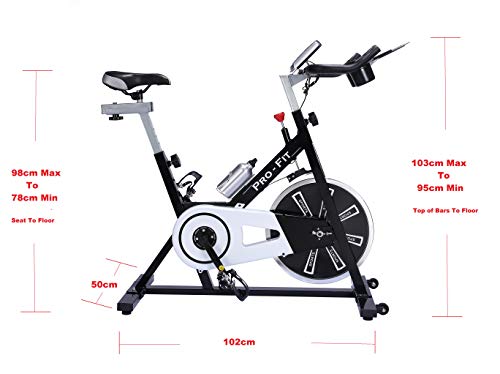 UK Fitness Indoor Exercise Bike Indoor Cycling Cardio Work Out Cycle 13kg Fly Wheel Includes 3 Month Membership to Studio SWEAT onDemand classes