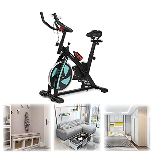 Yclty Stationary Spin Bikes,Indoor Exercise Bike,Belt Drive Flywheel Workout Bike Bicycle For Home Training,Fitness Gym Cycling Cardio Workout,Adjustable Handlebars & Seat, LCD Display
