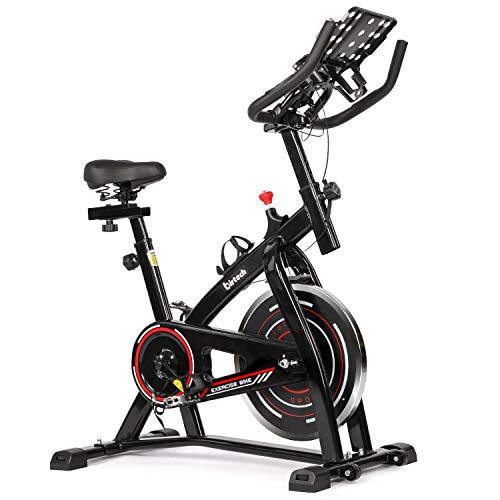 Birtech Exercise Bike Indoor Cycling Fitness Bike Spinning Bike for Home Training Belt Driven 8KG Flywheel with Infinite Resistance, Heart Rate Monitor, Adjustable Handlebars & Seat, LCD Display