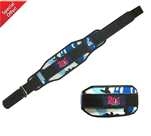2Fit Double Strenght Weight Lifting Belt Back Support Strap Neoprene Gym Fitness Workout Bodybuilding Men,women,Unisex (camo blue, XS)