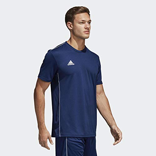 adidas Men Core 18 Training Short Sleeve Jersey - Dark Blue/White, M