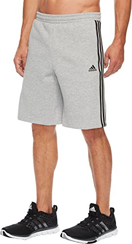 adidas Men's Athletics Essential Cotton Shorts, Medium Grey Heather/Black, Small