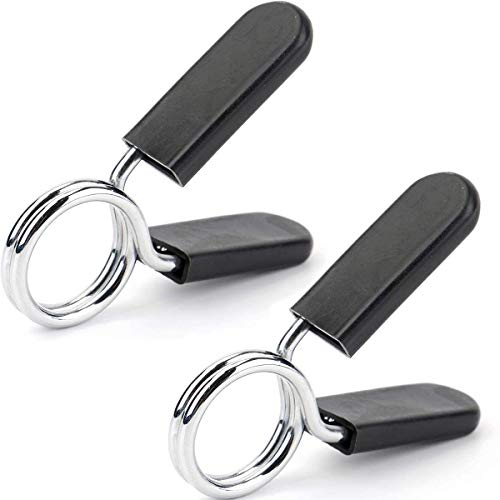 2 Pack Barbell Spring Collar Clips (25mm, 28mm, 30mm & 50mm), Exercise Collars Dumbbell Clamps for Olympic Bars Weight Gym Fitness Training Dumbbells,Soft Plastic Handles,High Grade Steel