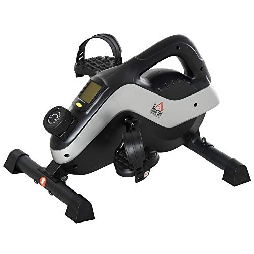 HOMCOM Portable Mini Pedal Exercise Bike 8 Levels Magnetic Resistance Cycle Leg Fitness Cardio Workout w/LCD Display Black