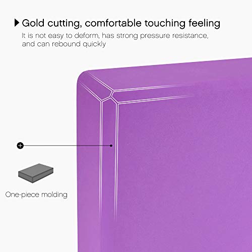 Umi Amazon Brand Full Yoga Blocks Yoga Bricks High Density EVA Yoga Foam Support Block Positioning Bricks (Purple, pair)