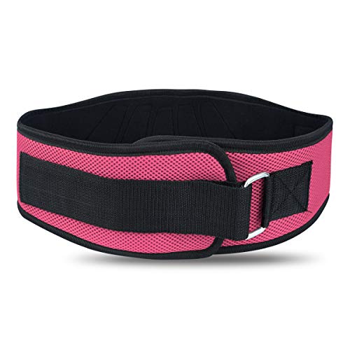 3WINGS Bodybuilding Belt for Gym Training - Back Support - Neoprene Lumber Pain Fitness Exercise - Good for Weight Lifting, Functional Training, Powerlifting (S, Pink)