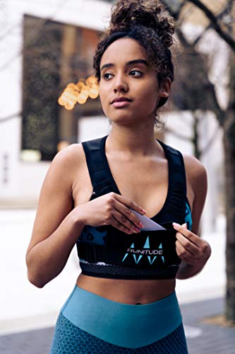 Runitude Running Phone Holder Vest | Chest Pouch | Train Lightweight | Key Clip Holder | Light Straps | Waterproof | Reflective | Men & Women