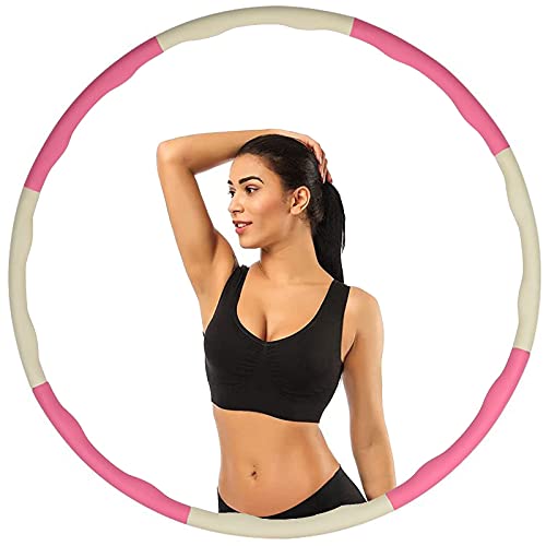 fitness hula hoops Weighted Hula Hoop, 8-section Detachable Fitness Hula Hoops, Hula Hoop for Weight Loss and Massage, for Adults Movement and Weight Loss Suitable with Mini Tape Measure Rope