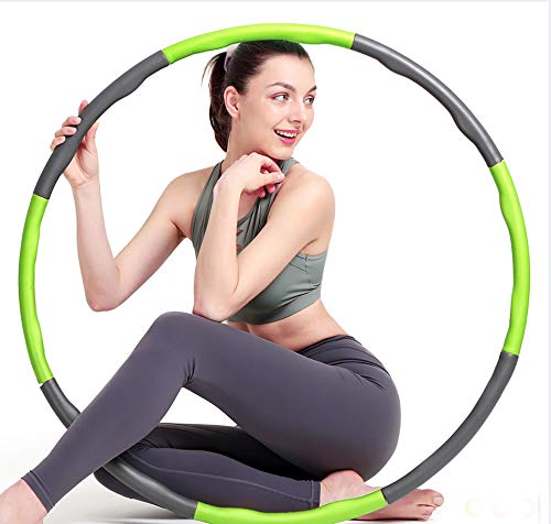 Foxmog Weighted Fitness Hula Hoops for Adults for Weight Loss and Exercise,6-8 section Detachable Adjustable Wavy Design, Indoor Hoola Hoop for Women and Children