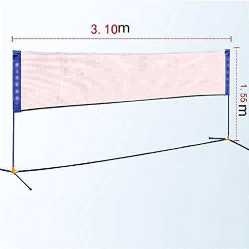 NETS Sports & Outdoors Badminton Frame Diagonally Across Portable Simple Folding Standard Mobile Post Bracket Outdoor Sports Equipment (Color : Black, Size : 310 * 155cm)