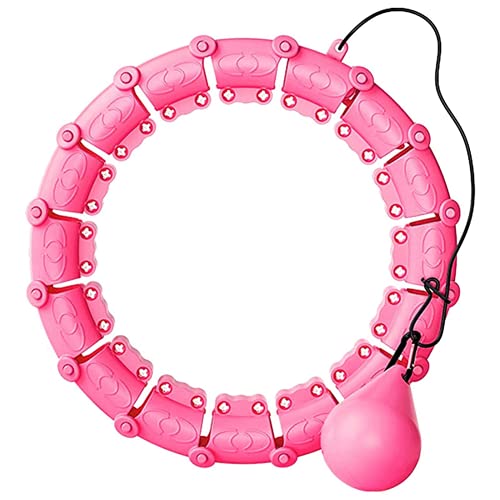 360 Degree Massage Smart Weighted Hula Hoops For Adults, Abdomen Fitness Aids Adjustable Detachable Knots Auto-Spinning Ball (12 Knots 23 inches (60cm))