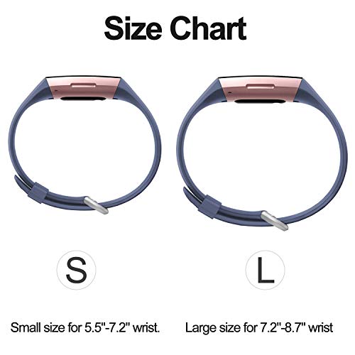 Dirrelo 3 Pack Straps Compatible with Fitbit Charge 3/Fitbit Charge 4 for Women and Men, Soft Silicone Adjustable Replacement Sport Wristband for Fitbit Charge 3 SE, BlackBlueGray L