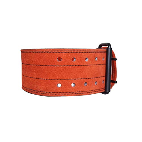 AAYLANS Leather 10MM Powerlifting Belt for Men & Women Lower Back Support for Weightlifting (RED, Medium)