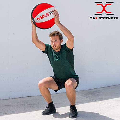 MAXSTRENGTH Heavy Duty Maya Leather Medicine Ball Fitness Gym Weight Training Exercise 8kg/10kg/12kg/15kg (12)