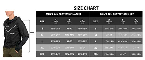Little Donkey Andy Men's 2 in 1 UPF 50+ Packable Hoodie Jacket with Long Sleeve Lightweight Quick Dry Shirt for Running Fishing Hiking Black M