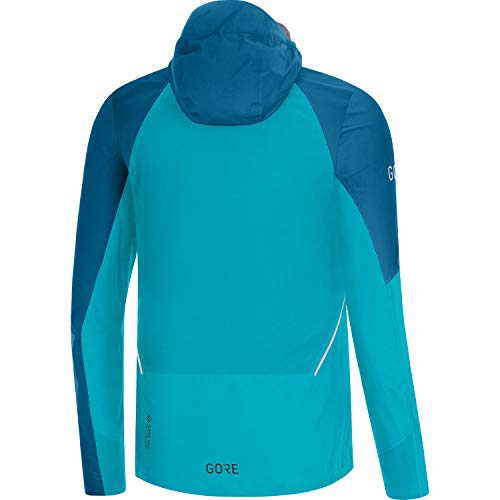 GORE WEAR R7 Men's Running Hooded Jacket Partial GORE-TEX INFINIUM, L, Scuba Blue/Sphere Blue